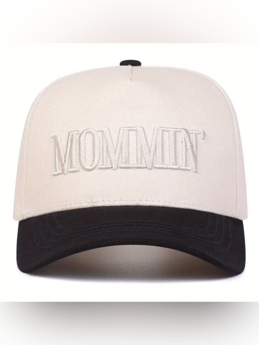 Two-Tone Baseball Hat – White Crown with Black Visor